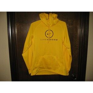 Mens Nike Therma Fit Yellow Live Strong Hoodie Sweatshirt Size S